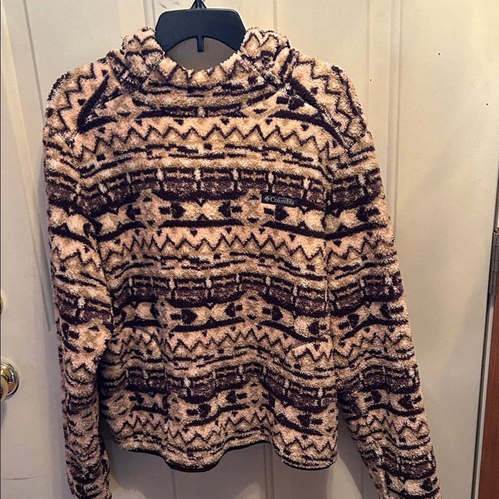 Columbia Women's Geometric Cowl Sweater - Brown and Cream